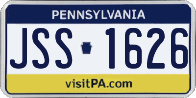 PA license plate JSS1626