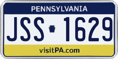 PA license plate JSS1629