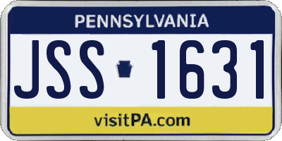PA license plate JSS1631
