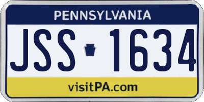 PA license plate JSS1634