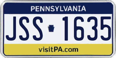 PA license plate JSS1635