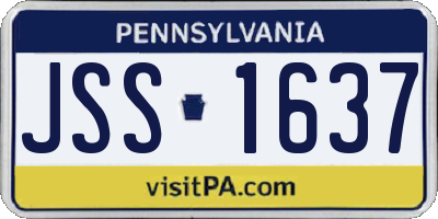 PA license plate JSS1637