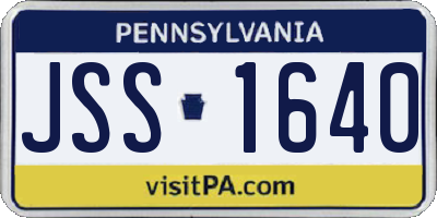 PA license plate JSS1640