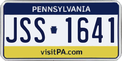 PA license plate JSS1641