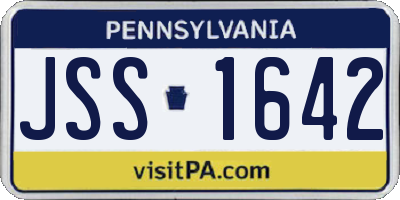 PA license plate JSS1642