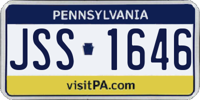 PA license plate JSS1646
