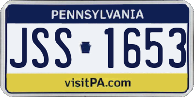 PA license plate JSS1653