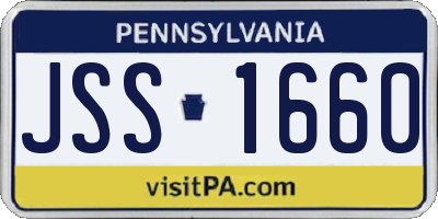 PA license plate JSS1660