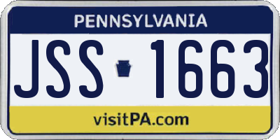 PA license plate JSS1663