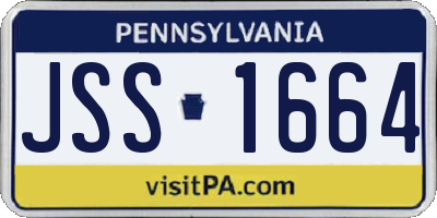 PA license plate JSS1664