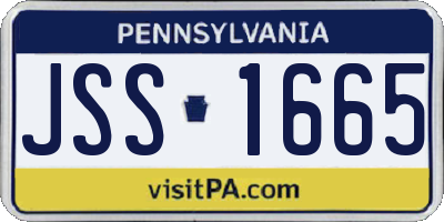 PA license plate JSS1665