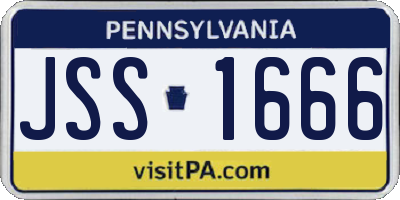 PA license plate JSS1666