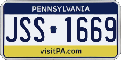 PA license plate JSS1669