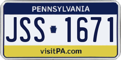 PA license plate JSS1671