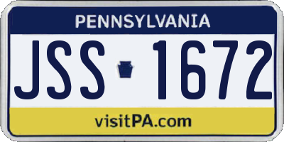 PA license plate JSS1672