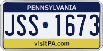 PA license plate JSS1673