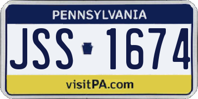 PA license plate JSS1674
