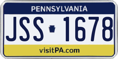 PA license plate JSS1678
