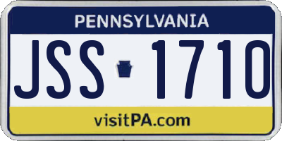 PA license plate JSS1710