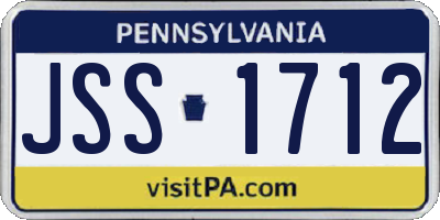 PA license plate JSS1712