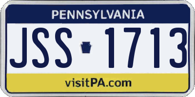 PA license plate JSS1713