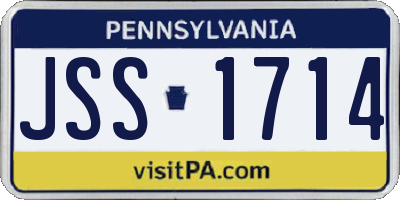 PA license plate JSS1714