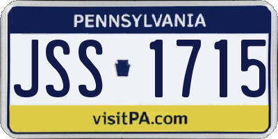 PA license plate JSS1715