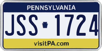 PA license plate JSS1724
