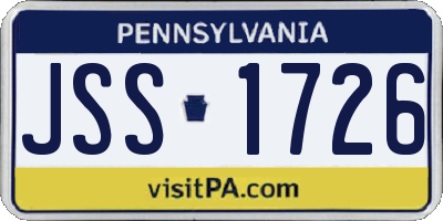 PA license plate JSS1726