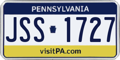 PA license plate JSS1727