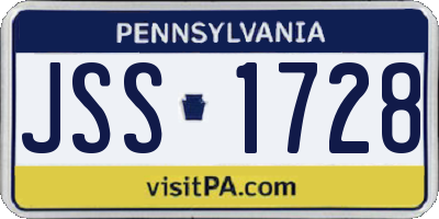 PA license plate JSS1728