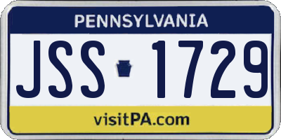 PA license plate JSS1729