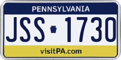 PA license plate JSS1730