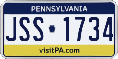 PA license plate JSS1734