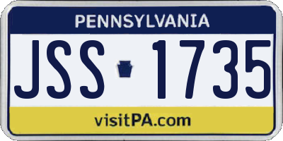 PA license plate JSS1735