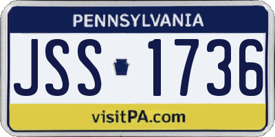 PA license plate JSS1736