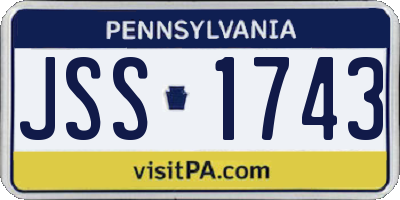 PA license plate JSS1743