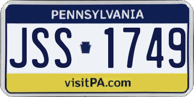 PA license plate JSS1749