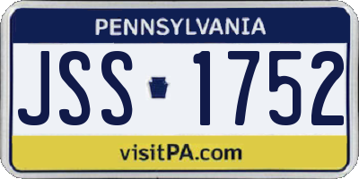 PA license plate JSS1752