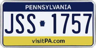 PA license plate JSS1757