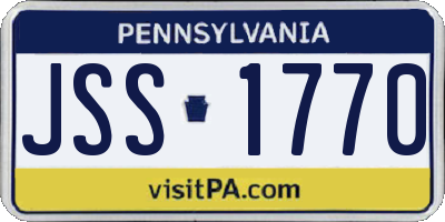 PA license plate JSS1770