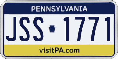 PA license plate JSS1771