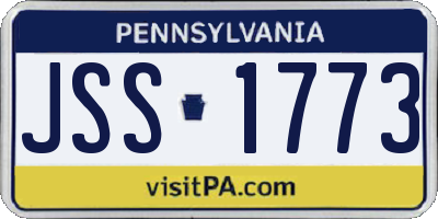 PA license plate JSS1773