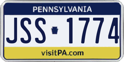 PA license plate JSS1774