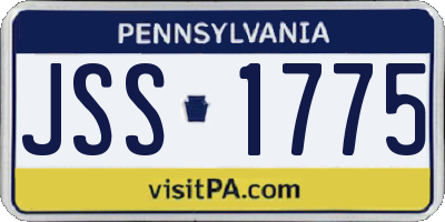 PA license plate JSS1775