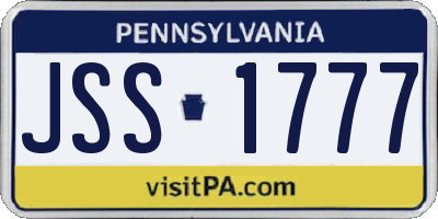 PA license plate JSS1777