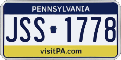 PA license plate JSS1778