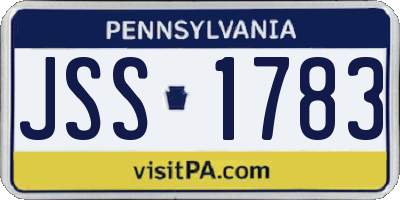 PA license plate JSS1783