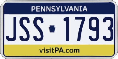 PA license plate JSS1793