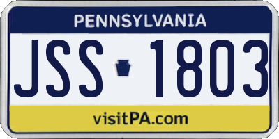 PA license plate JSS1803